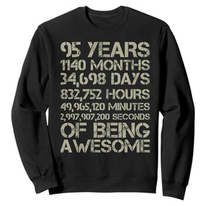 Vintage 95th Milestone Birthday Sweatshirt 95 Years Of Being Awesome