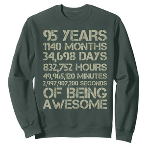 Vintage 95th Milestone Birthday Sweatshirt 95 Years Of Being Awesome