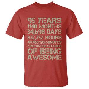 Vintage 95th Milestone Birthday T Shirt 95 Years Of Being Awesome