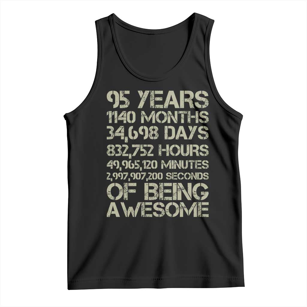 Vintage 95th Milestone Birthday Tank Top 95 Years Of Being Awesome