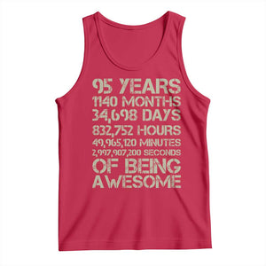 Vintage 95th Milestone Birthday Tank Top 95 Years Of Being Awesome
