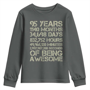 Vintage 95th Milestone Birthday Youth Sweatshirt 95 Years Of Being Awesome