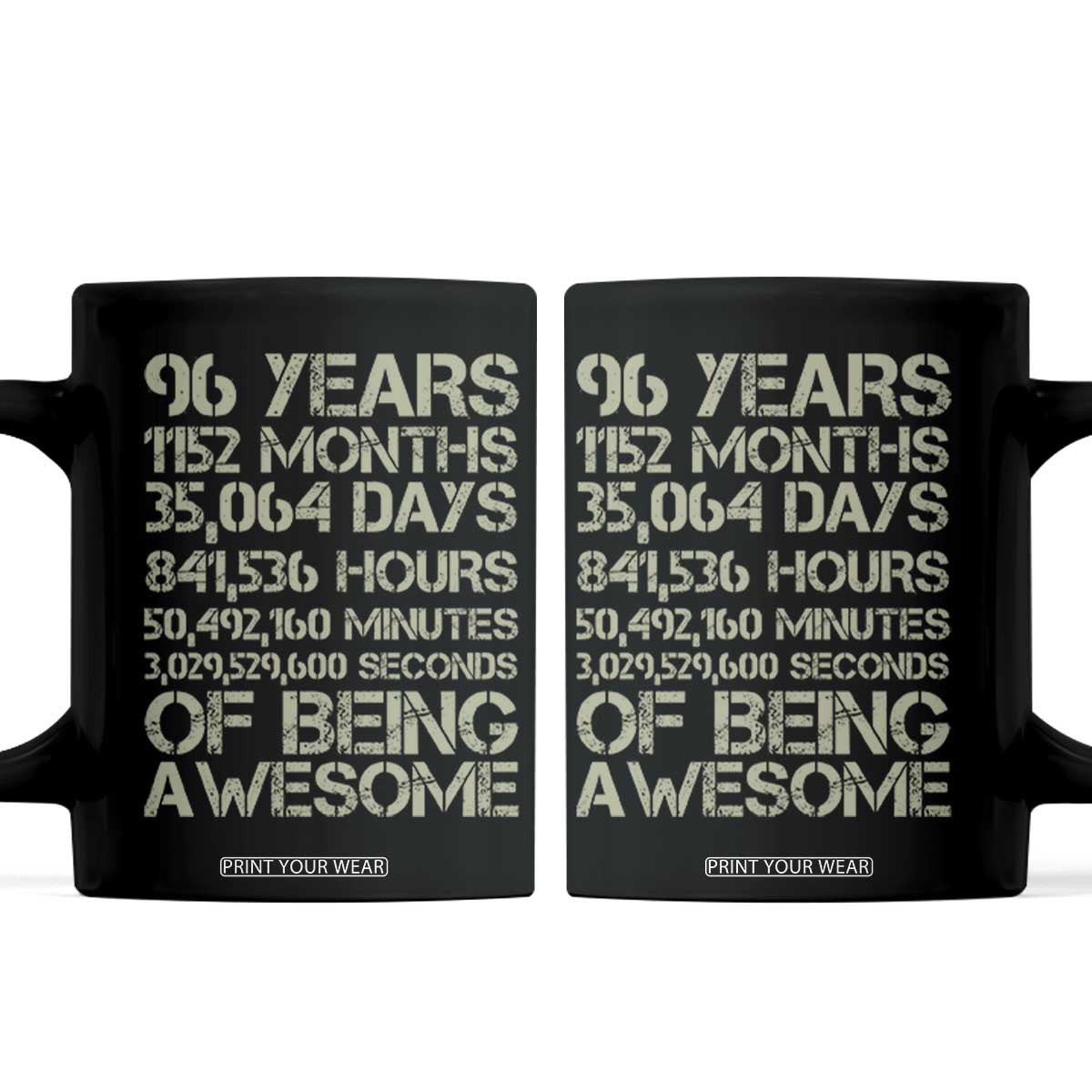 Vintage 96th Milestone Birthday Coffee Mug 96 Years Of Being Awesome