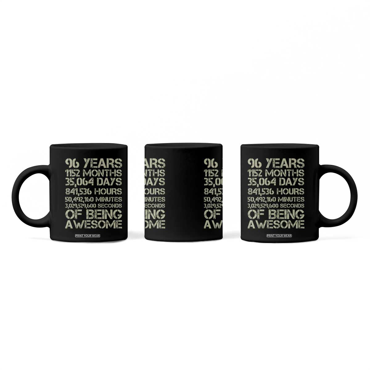 Vintage 96th Milestone Birthday Coffee Mug 96 Years Of Being Awesome