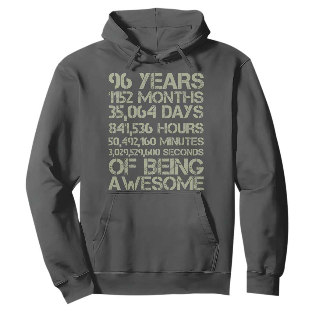 Vintage 96th Milestone Birthday Hoodie 96 Years Of Being Awesome
