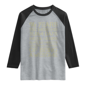 Vintage 96th Milestone Birthday Raglan Shirt 96 Years Of Being Awesome