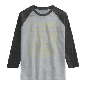 Vintage 96th Milestone Birthday Raglan Shirt 96 Years Of Being Awesome