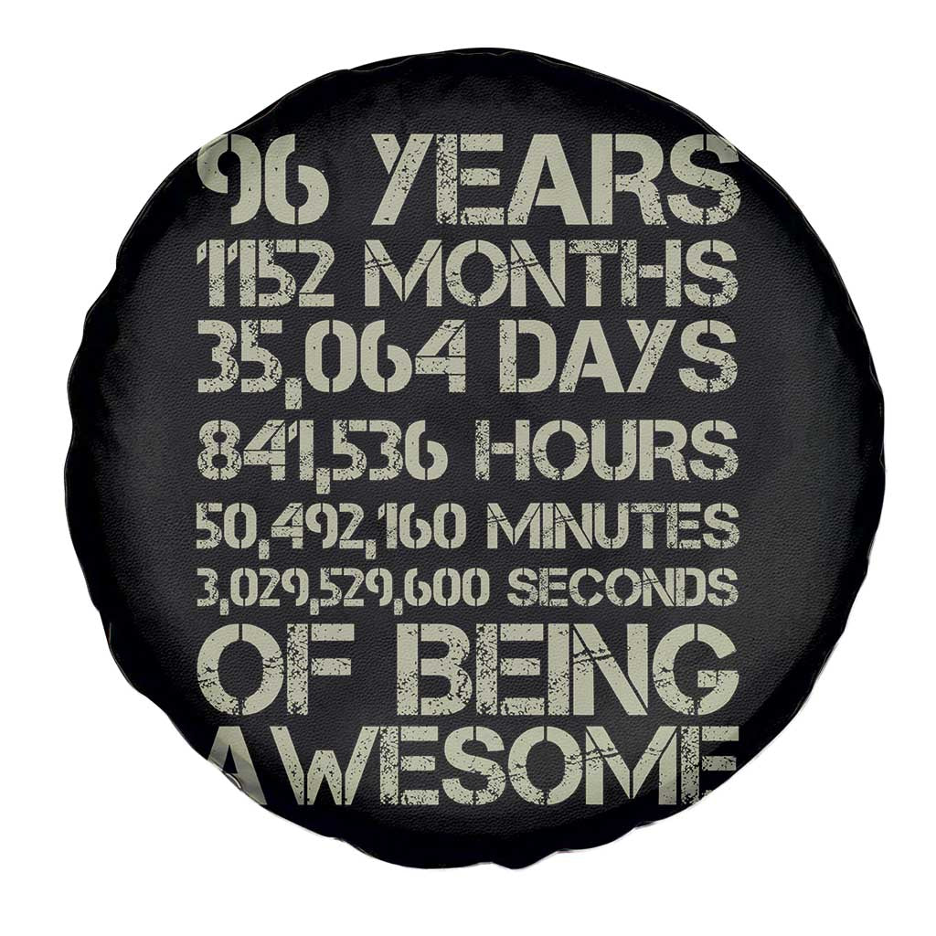 Vintage 96th Milestone Birthday Spare Tire Cover 96 Years Of Being Awesome