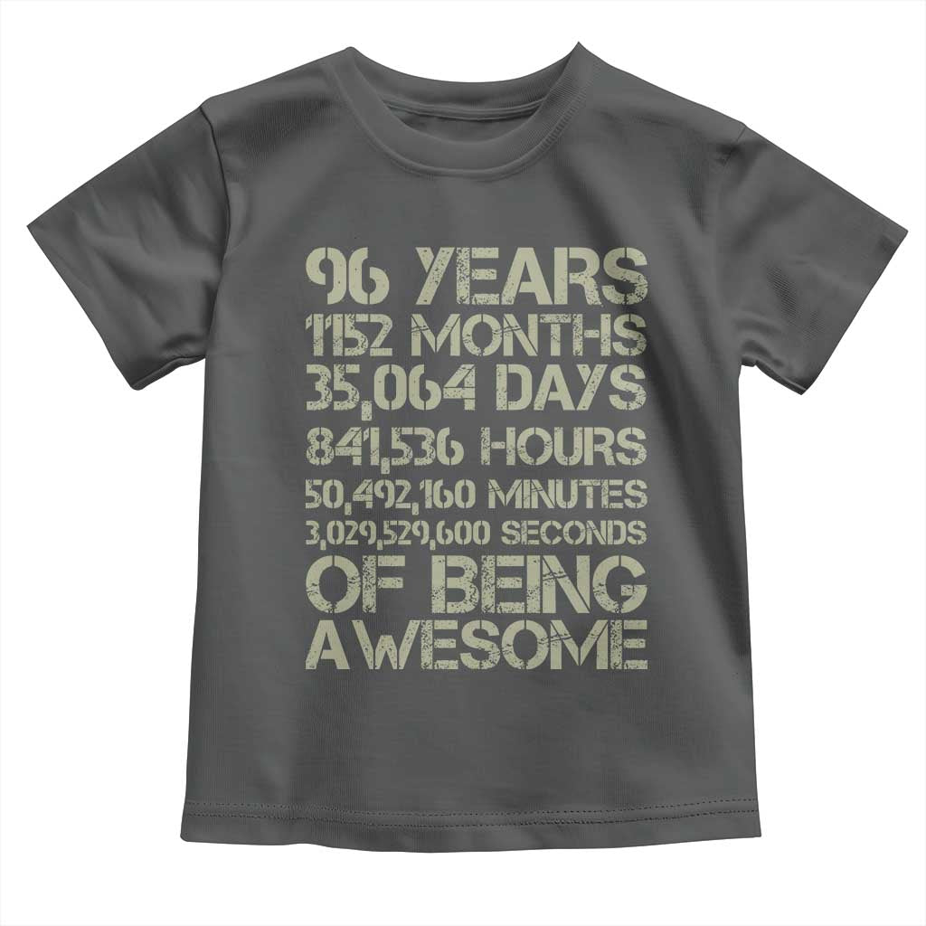 Vintage 96th Milestone Birthday Toddler T Shirt 96 Years Of Being Awesome