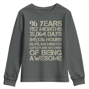 Vintage 96th Milestone Birthday Youth Sweatshirt 96 Years Of Being Awesome