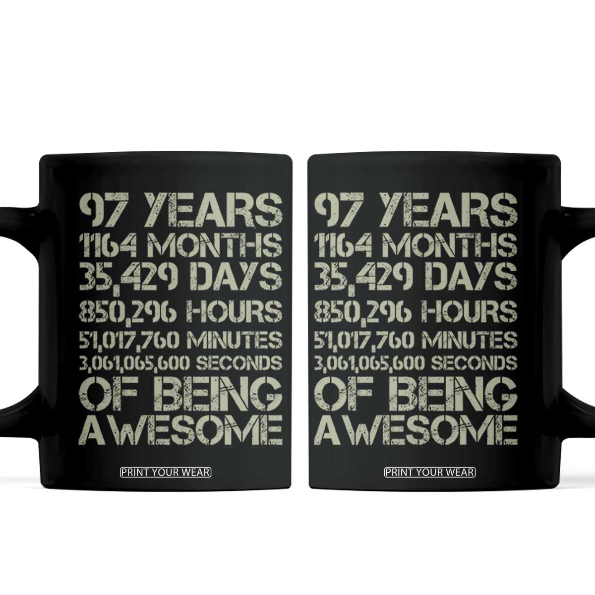 Vintage 97th Milestone Birthday Coffee Mug 97 Years Of Being Awesome