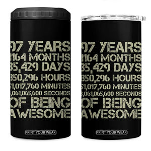 Vintage 97th Milestone Birthday 4 in 1 Can Cooler Tumbler 97 Years Of Being Awesome
