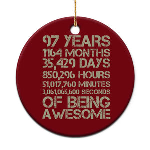 Vintage 97th Milestone Birthday Ceramic Ornament 97 Years Of Being Awesome