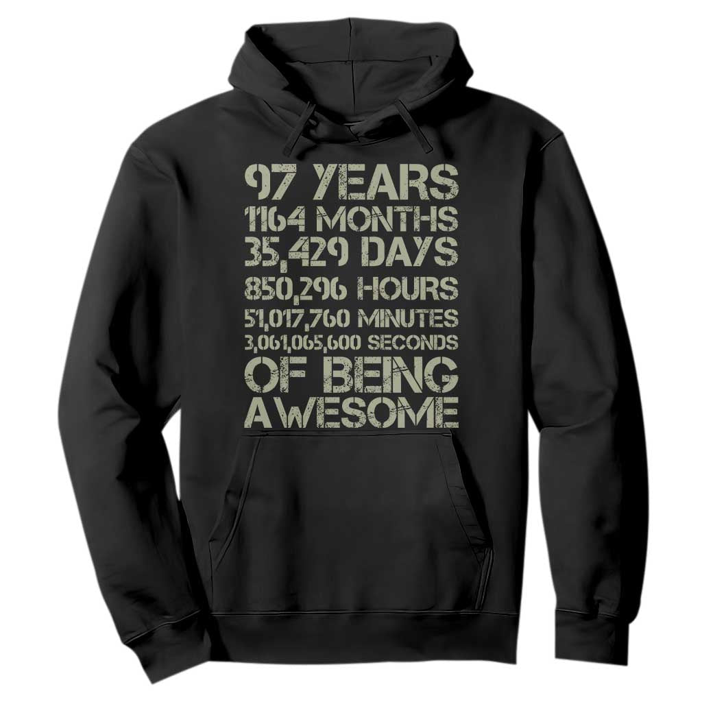 Vintage 97th Milestone Birthday Hoodie 97 Years Of Being Awesome