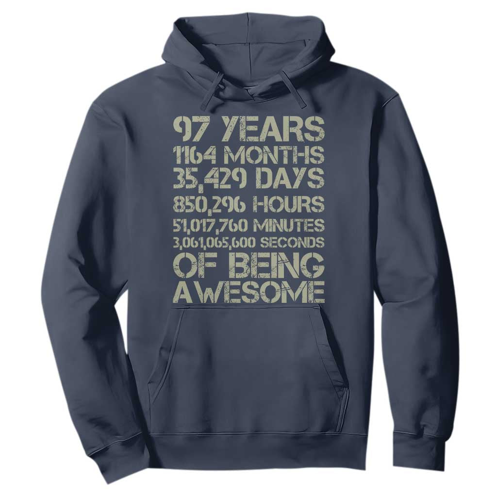 Vintage 97th Milestone Birthday Hoodie 97 Years Of Being Awesome