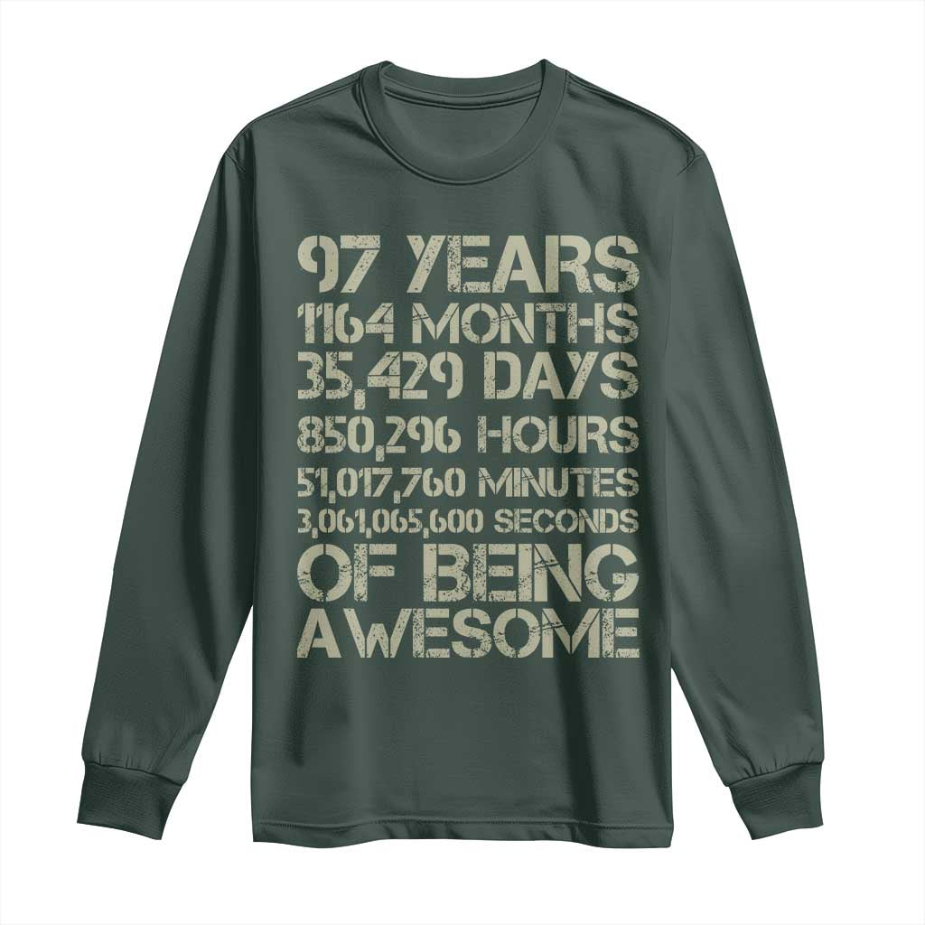 Vintage 97th Milestone Birthday Long Sleeve Shirt 97 Years Of Being Awesome