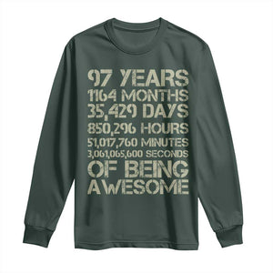 Vintage 97th Milestone Birthday Long Sleeve Shirt 97 Years Of Being Awesome
