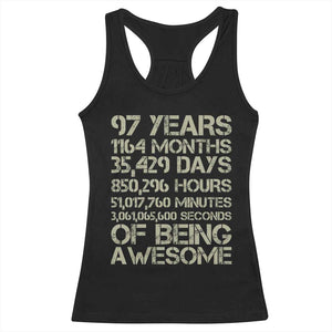 Vintage 97th Milestone Birthday Racerback Tank Top 97 Years Of Being Awesome