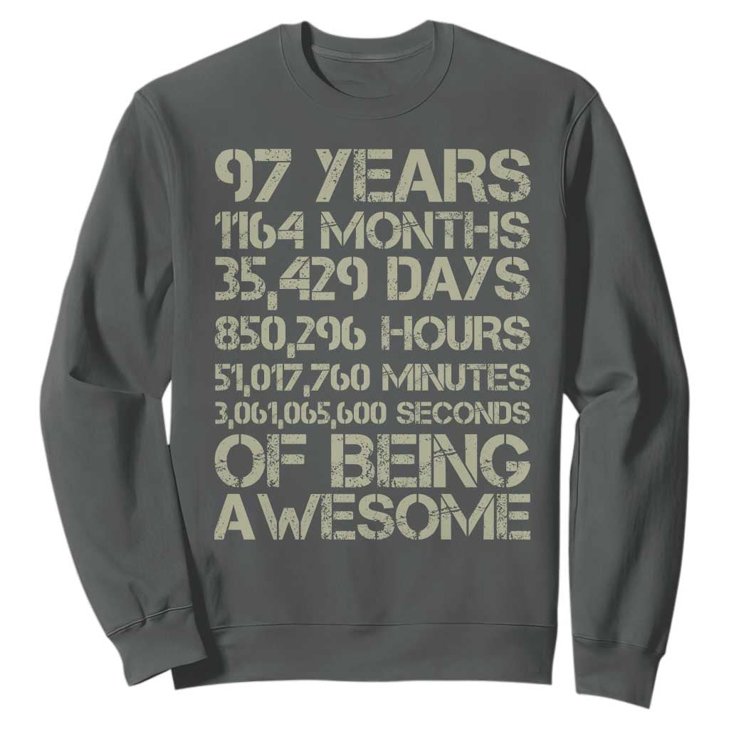 Vintage 97th Milestone Birthday Sweatshirt 97 Years Of Being Awesome