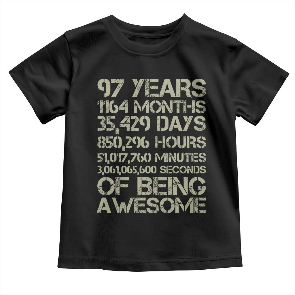 Vintage 97th Milestone Birthday Toddler T Shirt 97 Years Of Being Awesome