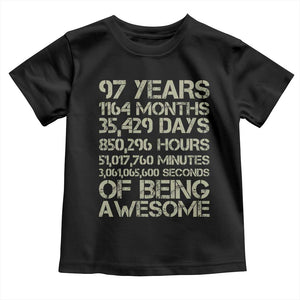 Vintage 97th Milestone Birthday Toddler T Shirt 97 Years Of Being Awesome