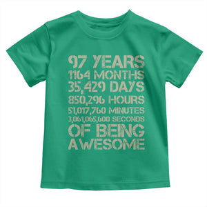 Vintage 97th Milestone Birthday Toddler T Shirt 97 Years Of Being Awesome