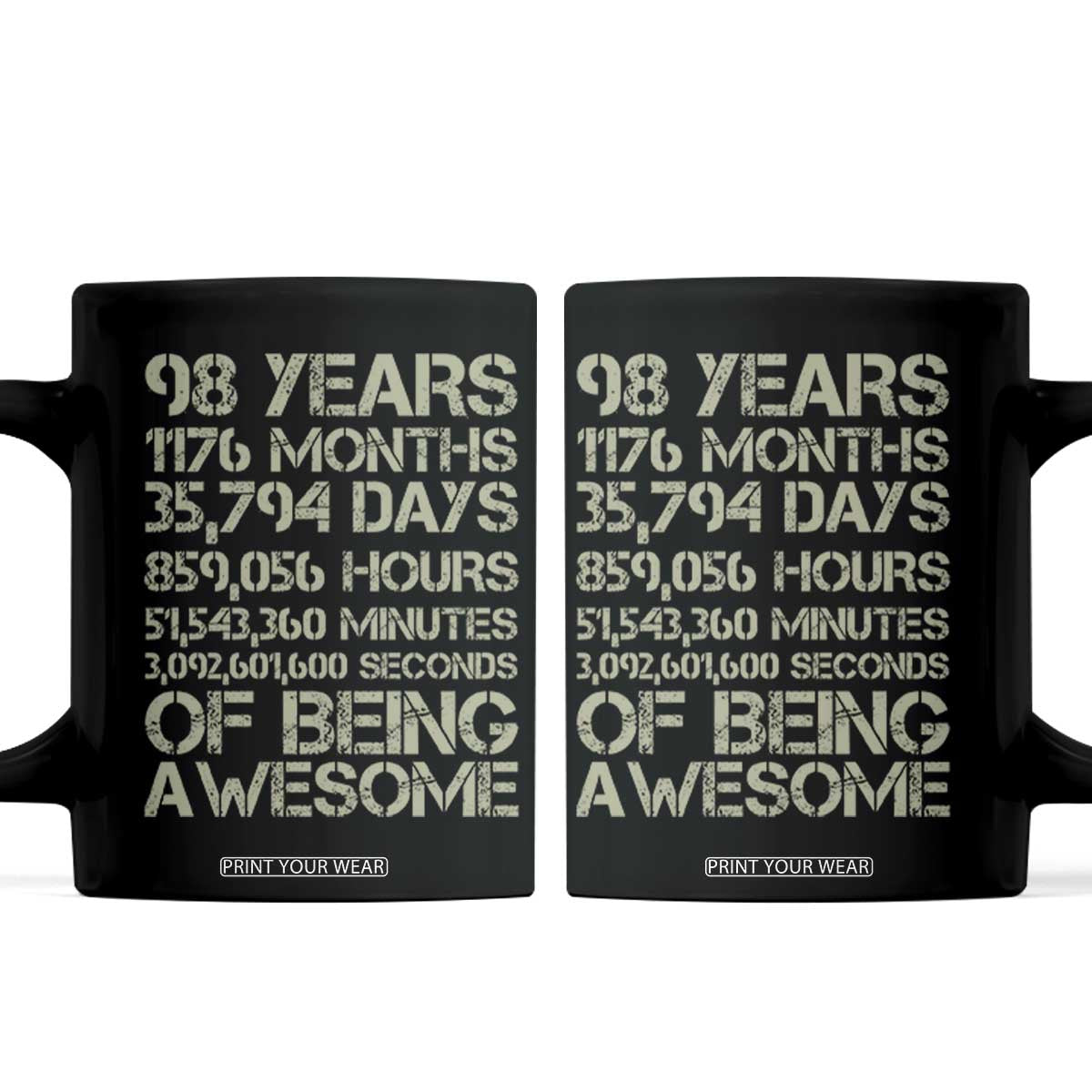 Vintage 98th Milestone Birthday Coffee Mug 98 Years Of Being Awesome