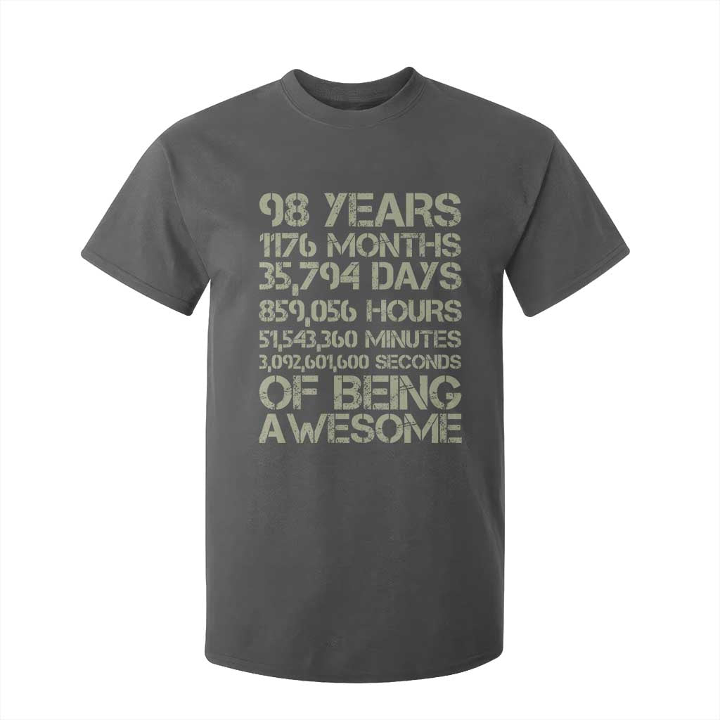 Vintage 98th Milestone Birthday T Shirt For Kid 98 Years Of Being Awesome