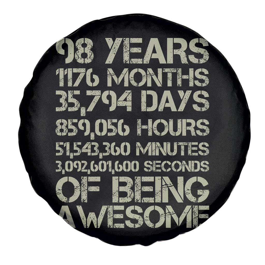 Vintage 98th Milestone Birthday Spare Tire Cover 98 Years Of Being Awesome