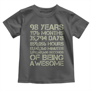 Vintage 98th Milestone Birthday Toddler T Shirt 98 Years Of Being Awesome