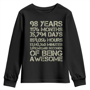 Vintage 98th Milestone Birthday Youth Sweatshirt 98 Years Of Being Awesome
