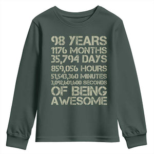 Vintage 98th Milestone Birthday Youth Sweatshirt 98 Years Of Being Awesome