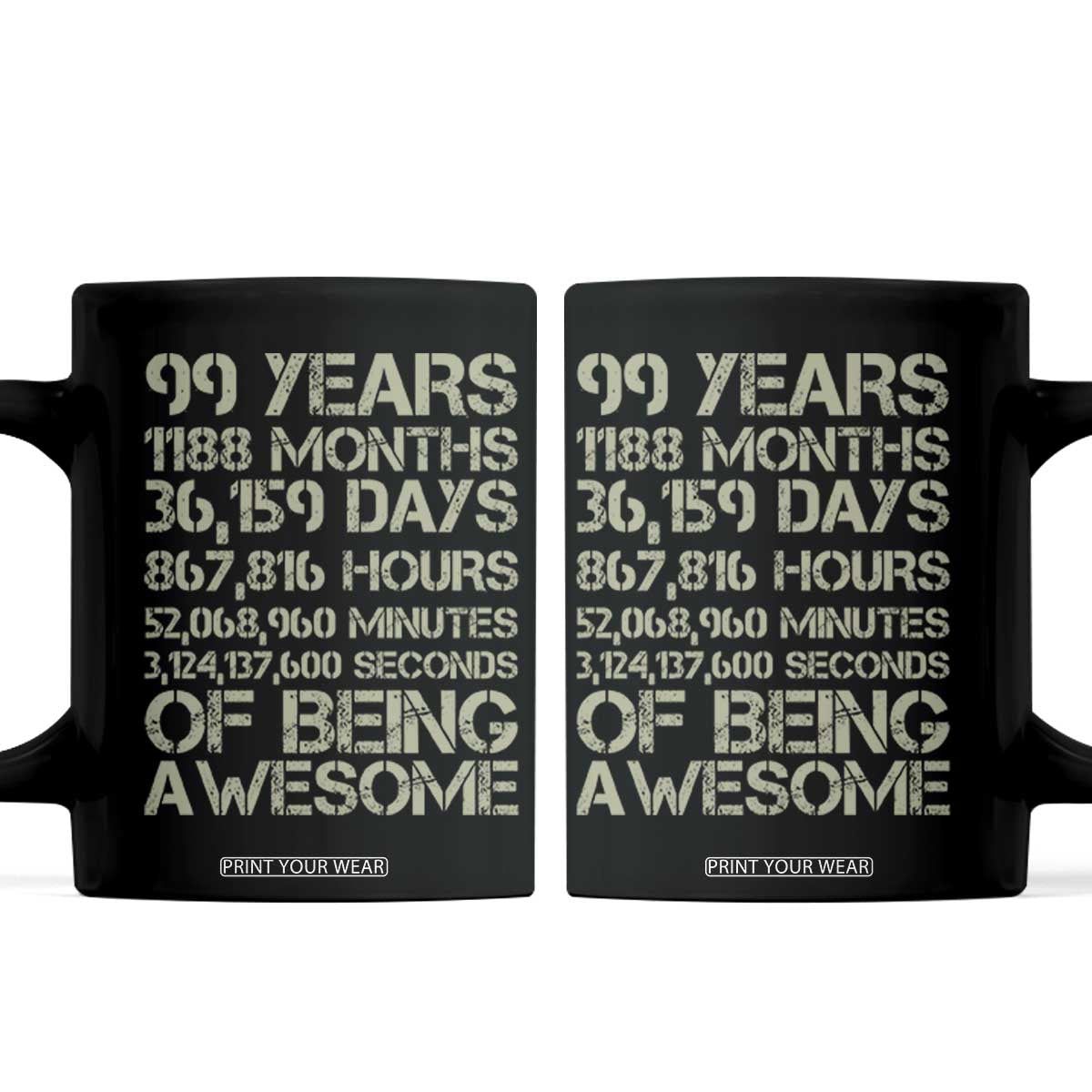 Vintage 99th Milestone Birthday Coffee Mug 99 Years Of Being Awesome