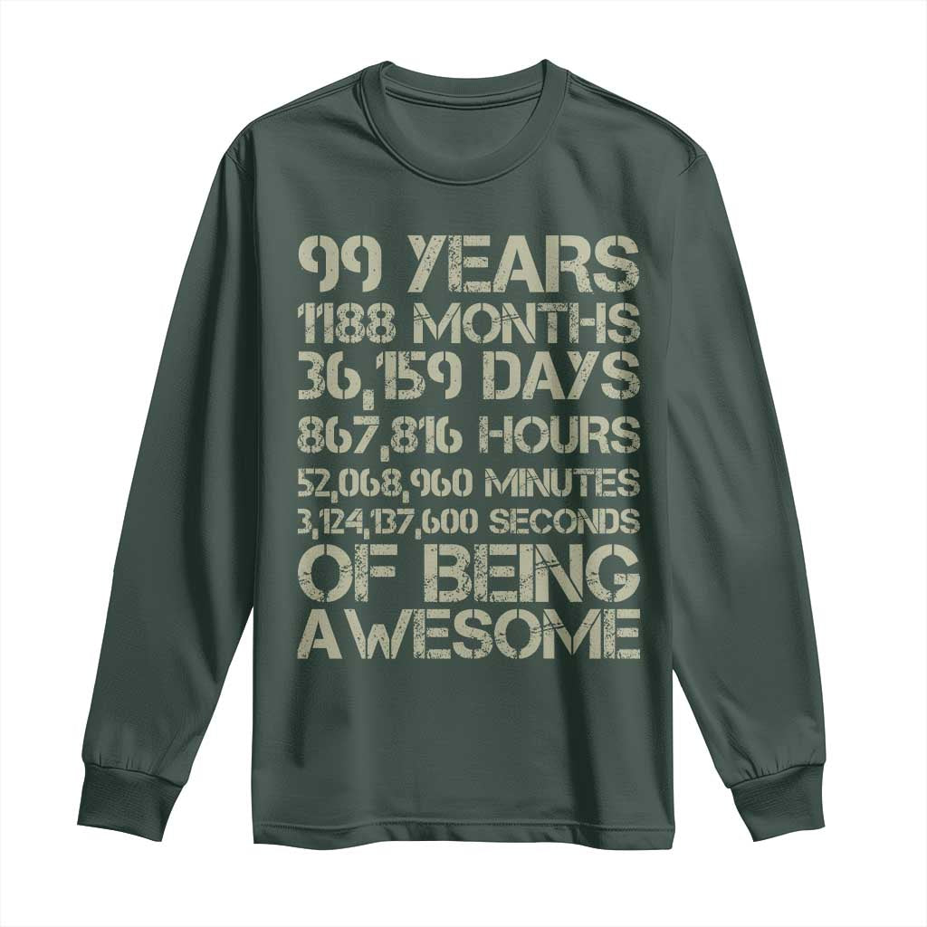 Vintage 99th Milestone Birthday Long Sleeve Shirt 99 Years Of Being Awesome
