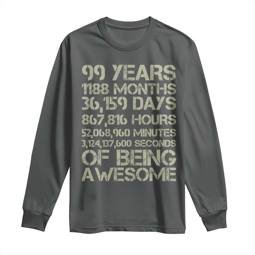 Vintage 99th Milestone Birthday Long Sleeve Shirt 99 Years Of Being Awesome