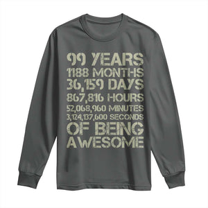 Vintage 99th Milestone Birthday Long Sleeve Shirt 99 Years Of Being Awesome