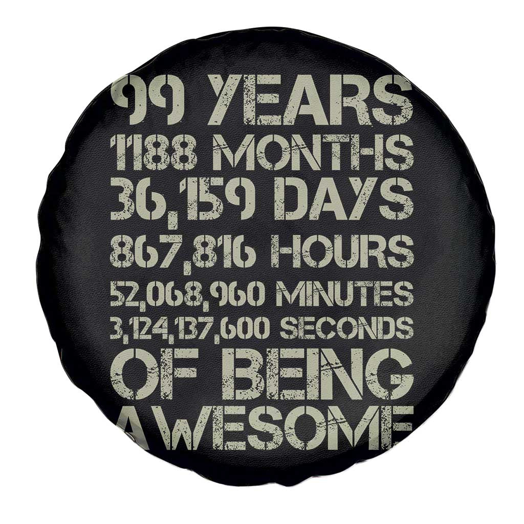 Vintage 99th Milestone Birthday Spare Tire Cover 99 Years Of Being Awesome