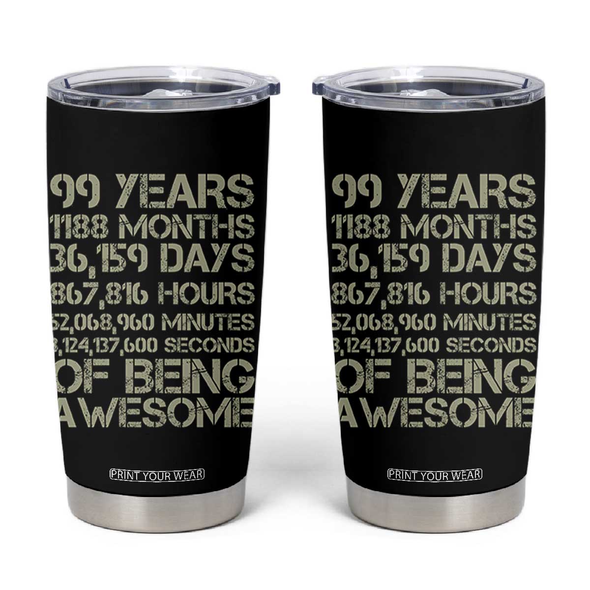 Vintage 99th Milestone Birthday Tumbler Cup 99 Years Of Being Awesome