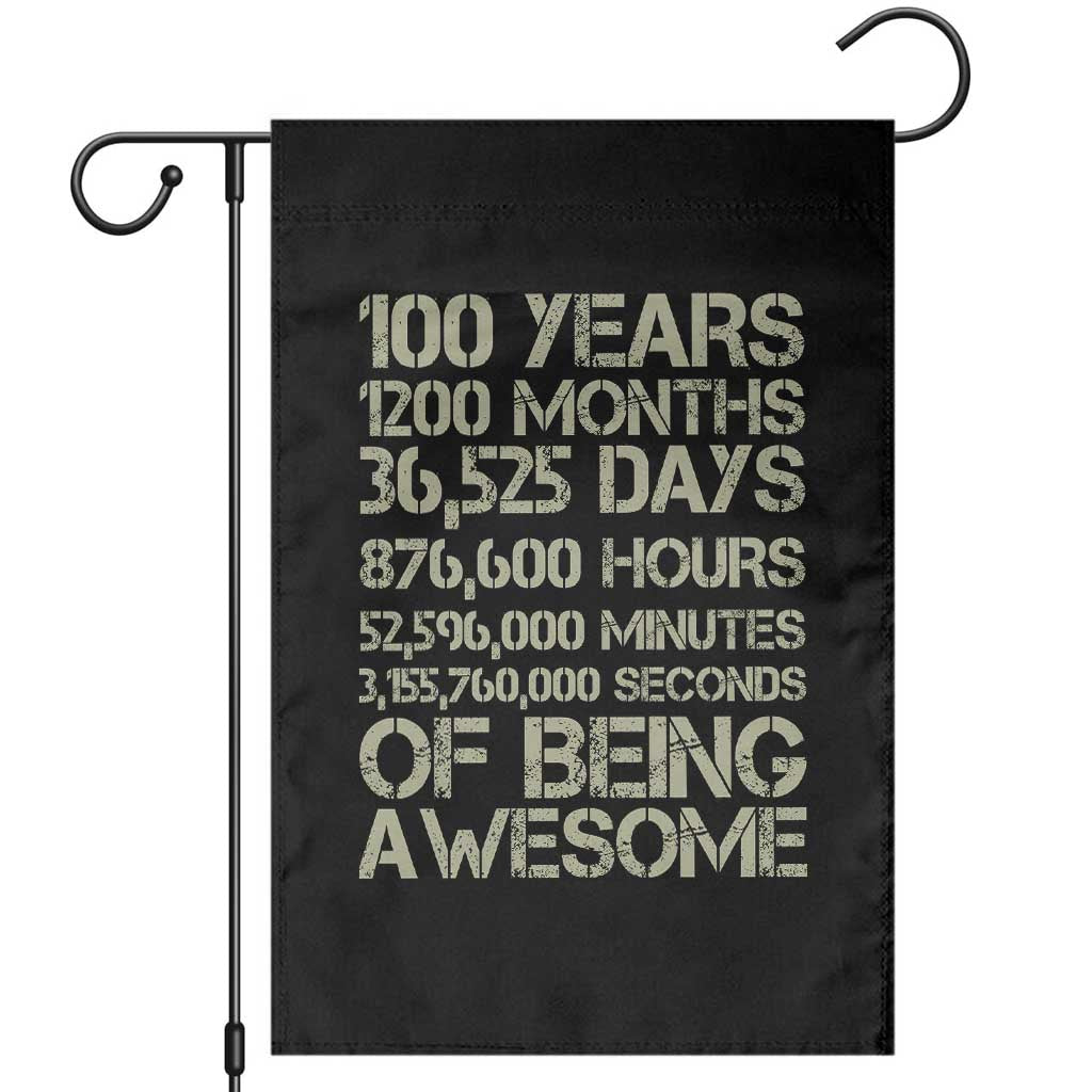 Vintage 100th Milestone Birthday Garden Flag 100 Years Of Being Awesome