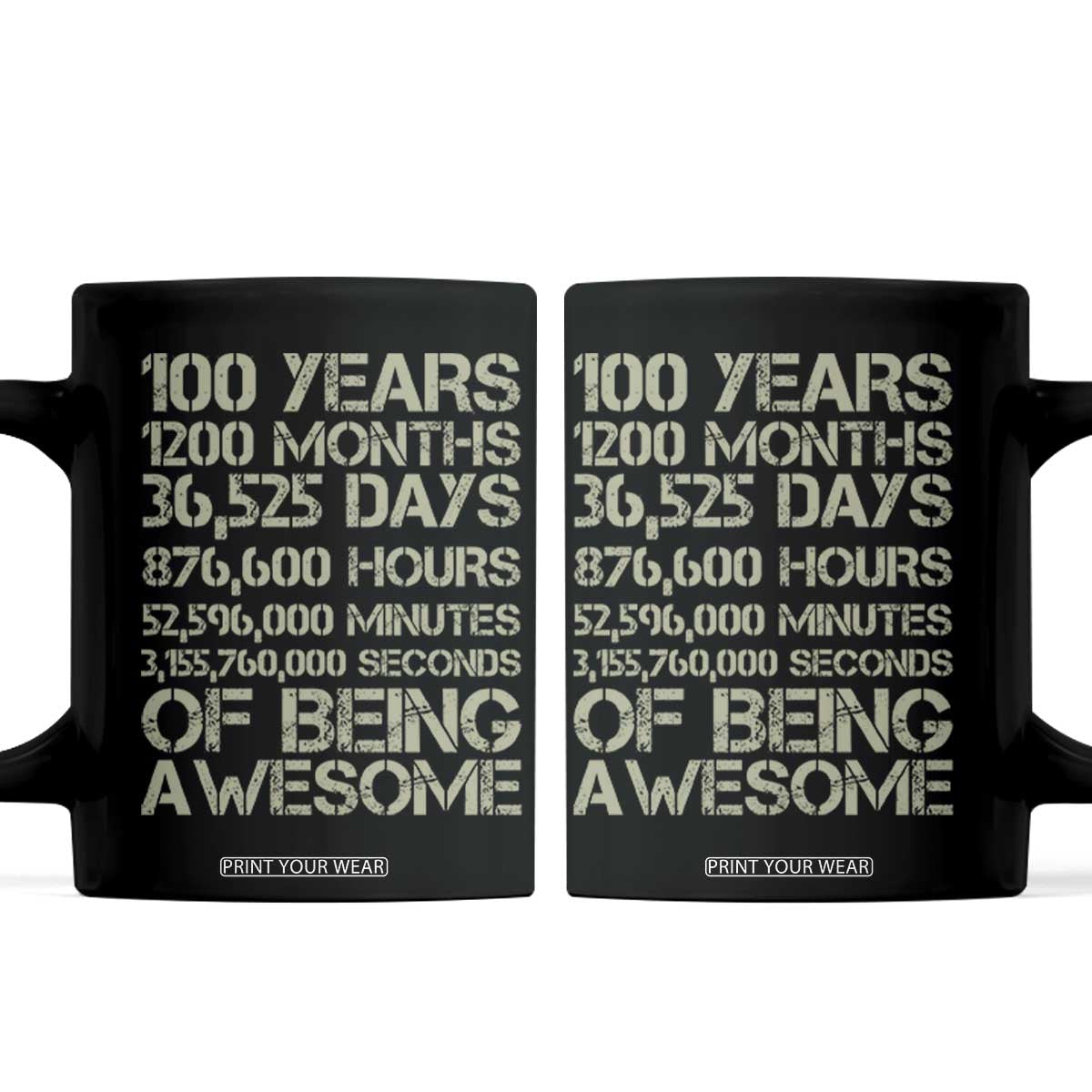 Vintage 100th Milestone Birthday Coffee Mug 100 Years Of Being Awesome