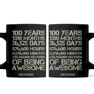 Vintage 100th Milestone Birthday Coffee Mug 100 Years Of Being Awesome