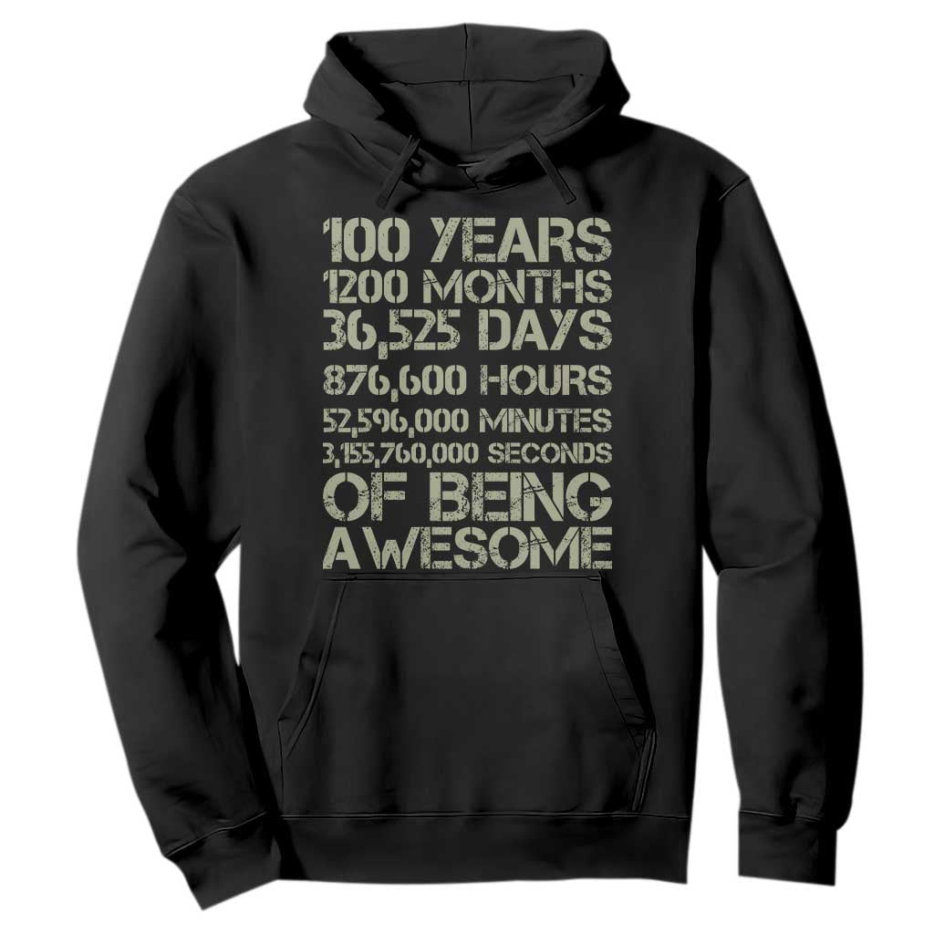 Vintage 100th Milestone Birthday Hoodie 100 Years Of Being Awesome