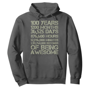 Vintage 100th Milestone Birthday Hoodie 100 Years Of Being Awesome