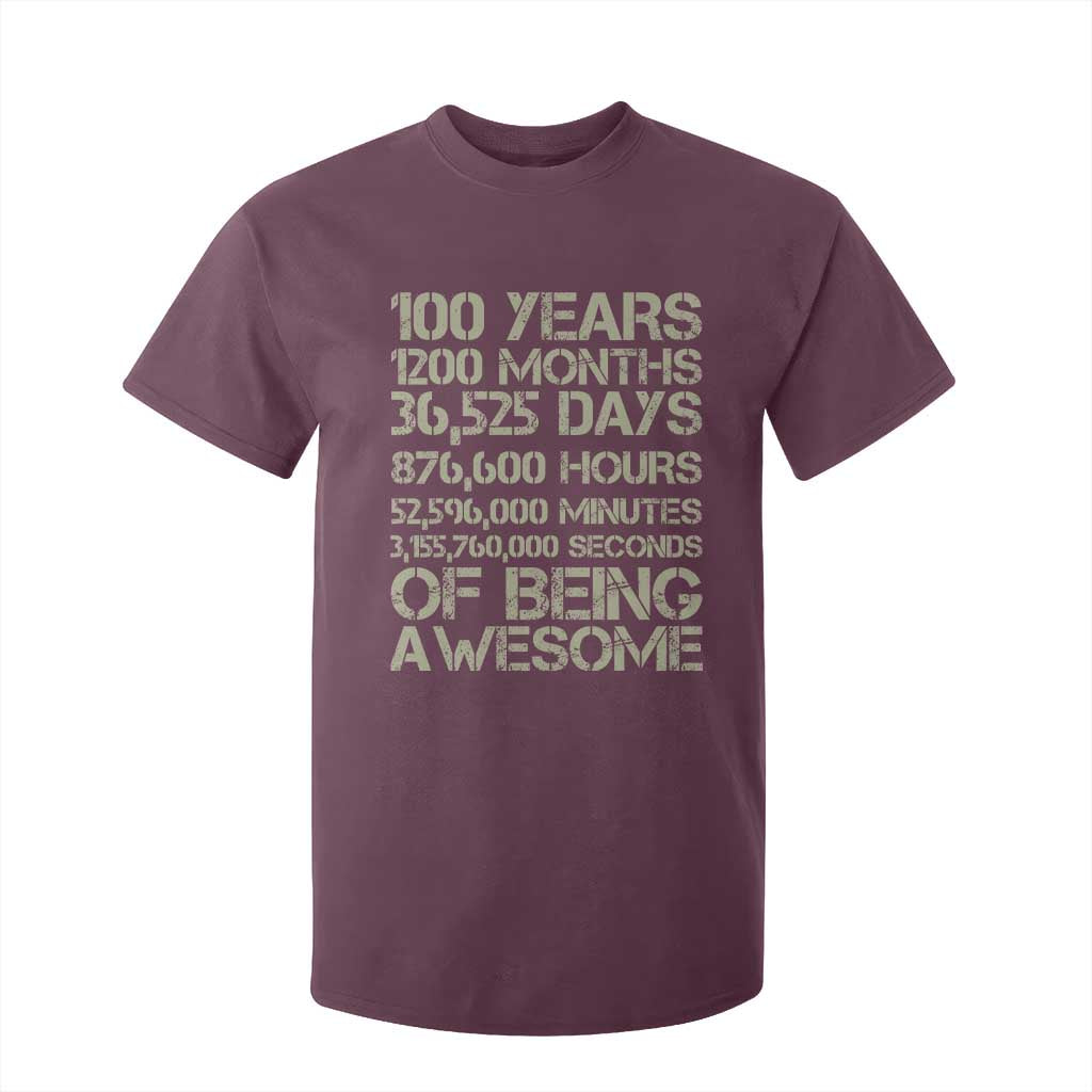 Vintage 100th Milestone Birthday T Shirt For Kid 100 Years Of Being Awesome