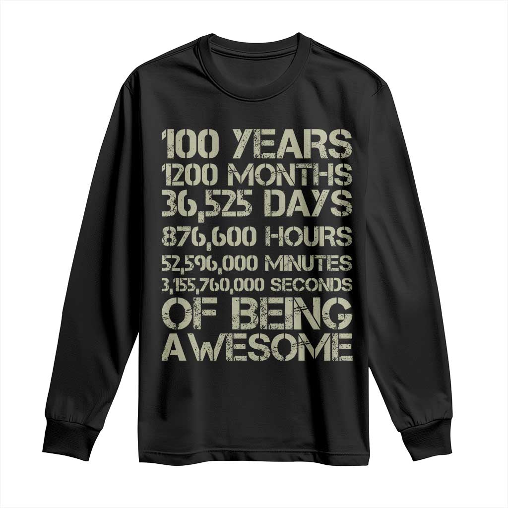 Vintage 100th Milestone Birthday Long Sleeve Shirt 100 Years Of Being Awesome