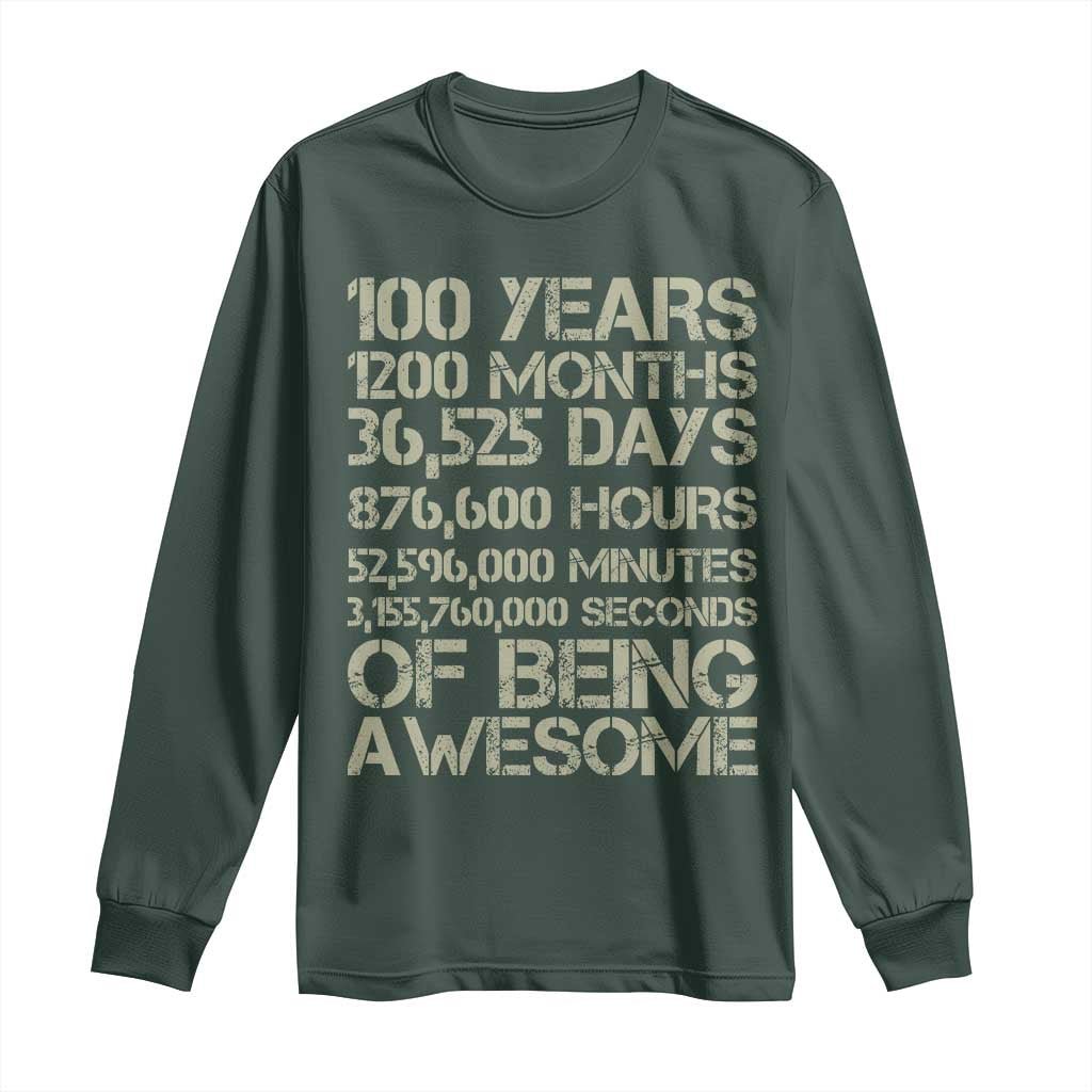 Vintage 100th Milestone Birthday Long Sleeve Shirt 100 Years Of Being Awesome