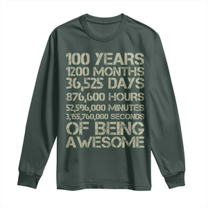 Vintage 100th Milestone Birthday Long Sleeve Shirt 100 Years Of Being Awesome