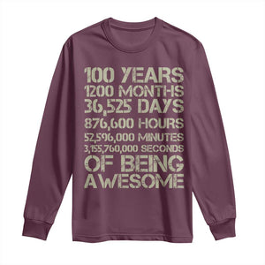 Vintage 100th Milestone Birthday Long Sleeve Shirt 100 Years Of Being Awesome