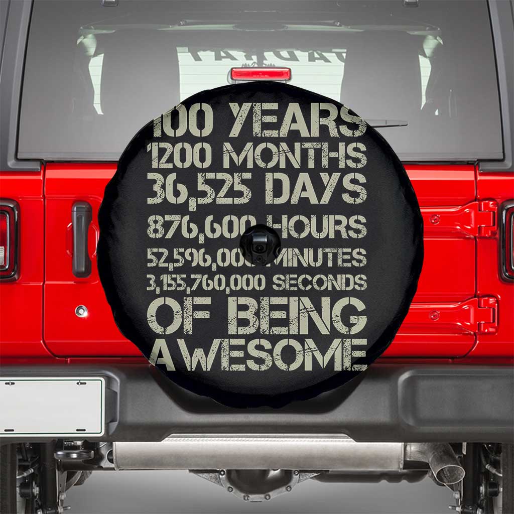 Vintage 100th Milestone Birthday Spare Tire Cover 100 Years Of Being Awesome