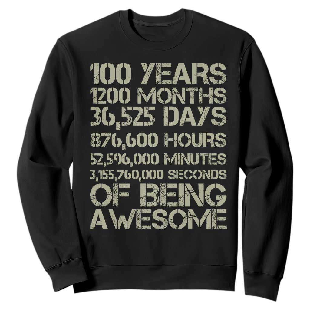 Vintage 100th Milestone Birthday Sweatshirt 100 Years Of Being Awesome